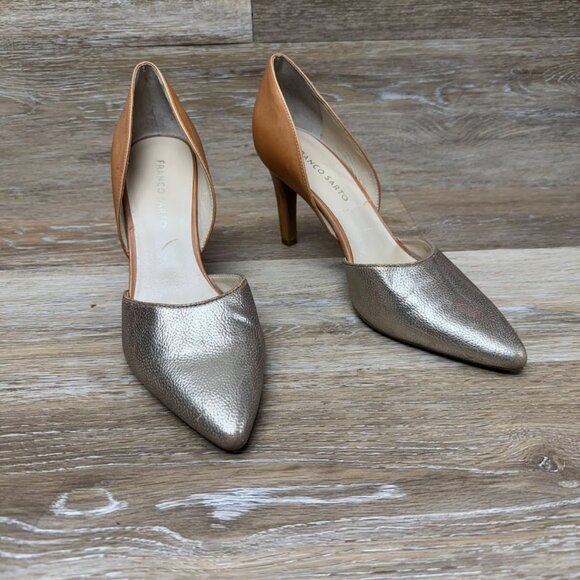 Franco Sarto Women's Arrow Pumps Platinum Metallic Size 9.5 M - Picture 6 of 7